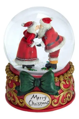 100MM Musical Mr. and Mrs. Claus Water Globe