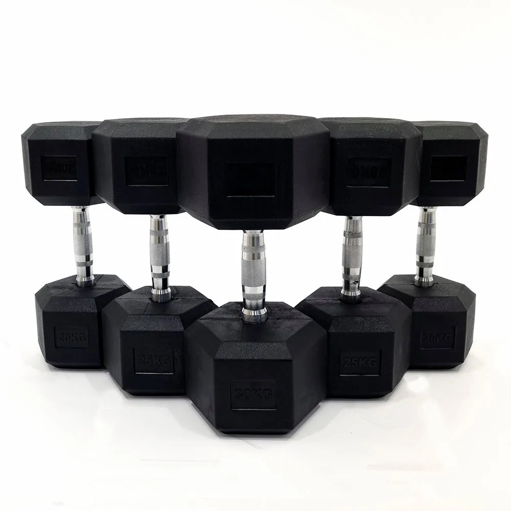 15KG PAIR HEAVY WEIGHT HEXAGONAL HEX DUMBELL SET WITH METAL HANDLES