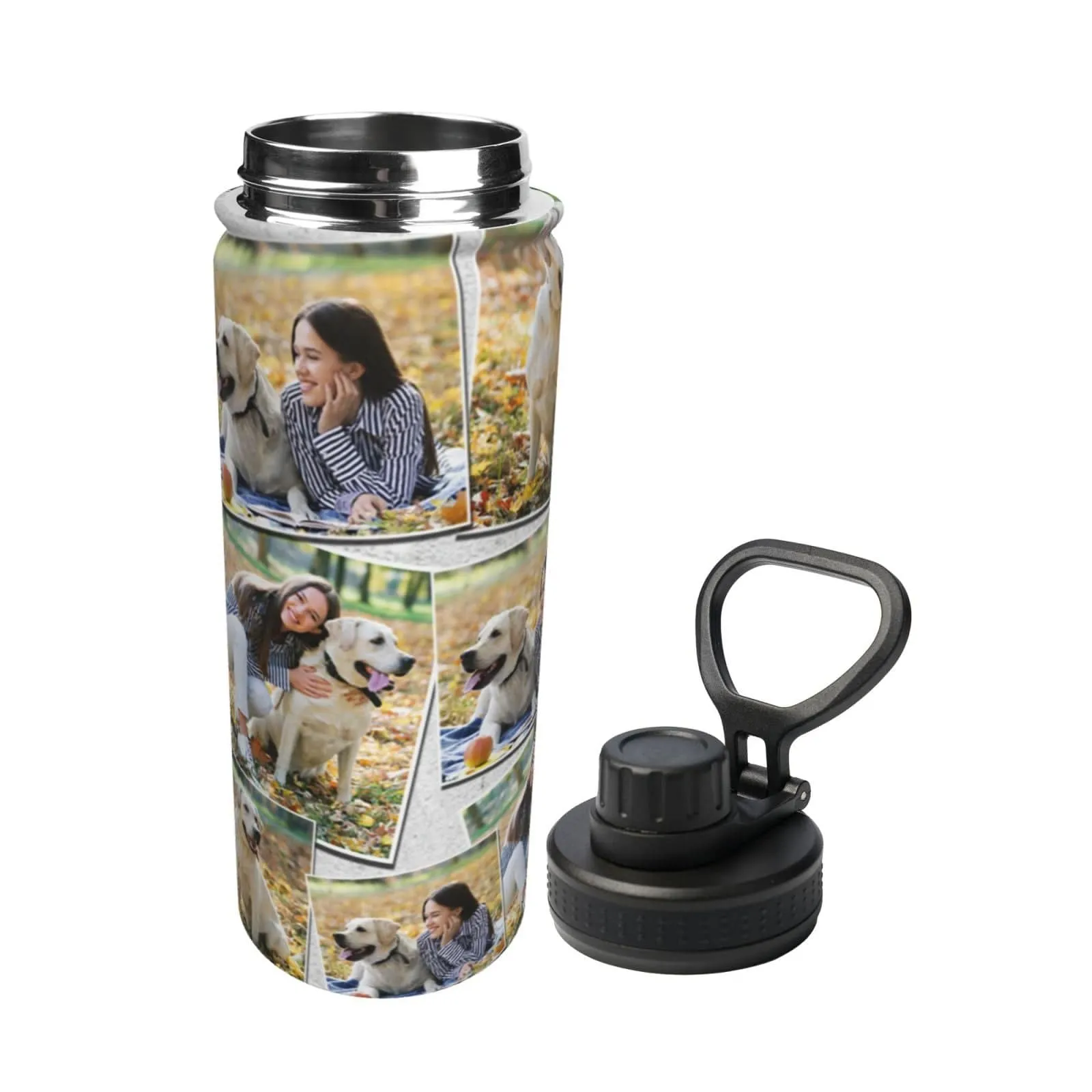 18OZ Custom Photo Sports Insulated Kettle Stainless Steel Water Bottle Personalized Photo Tumbler Sports Gifts