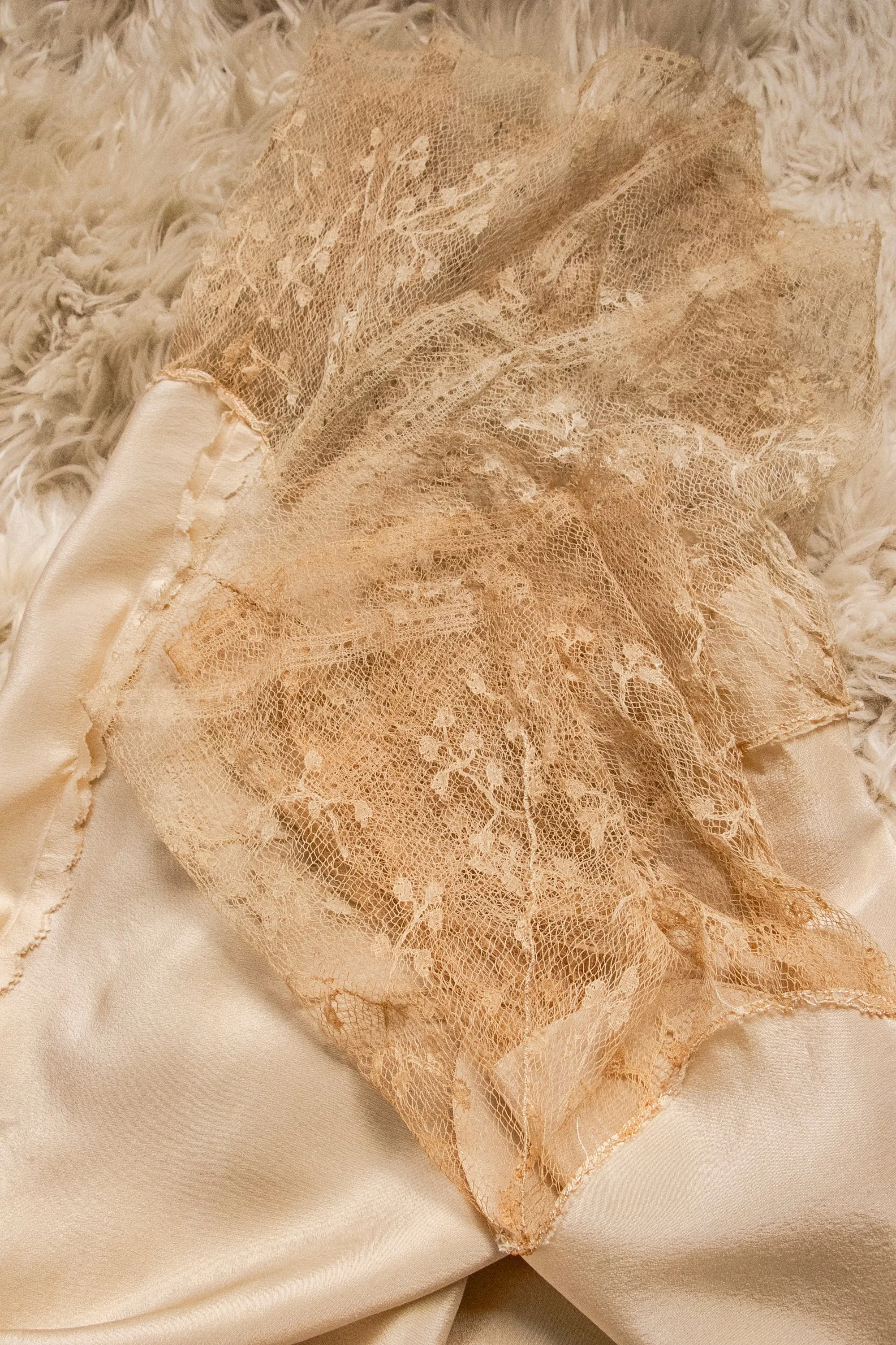 1920s Slip Dress Silk Lace Deco Lingerie S