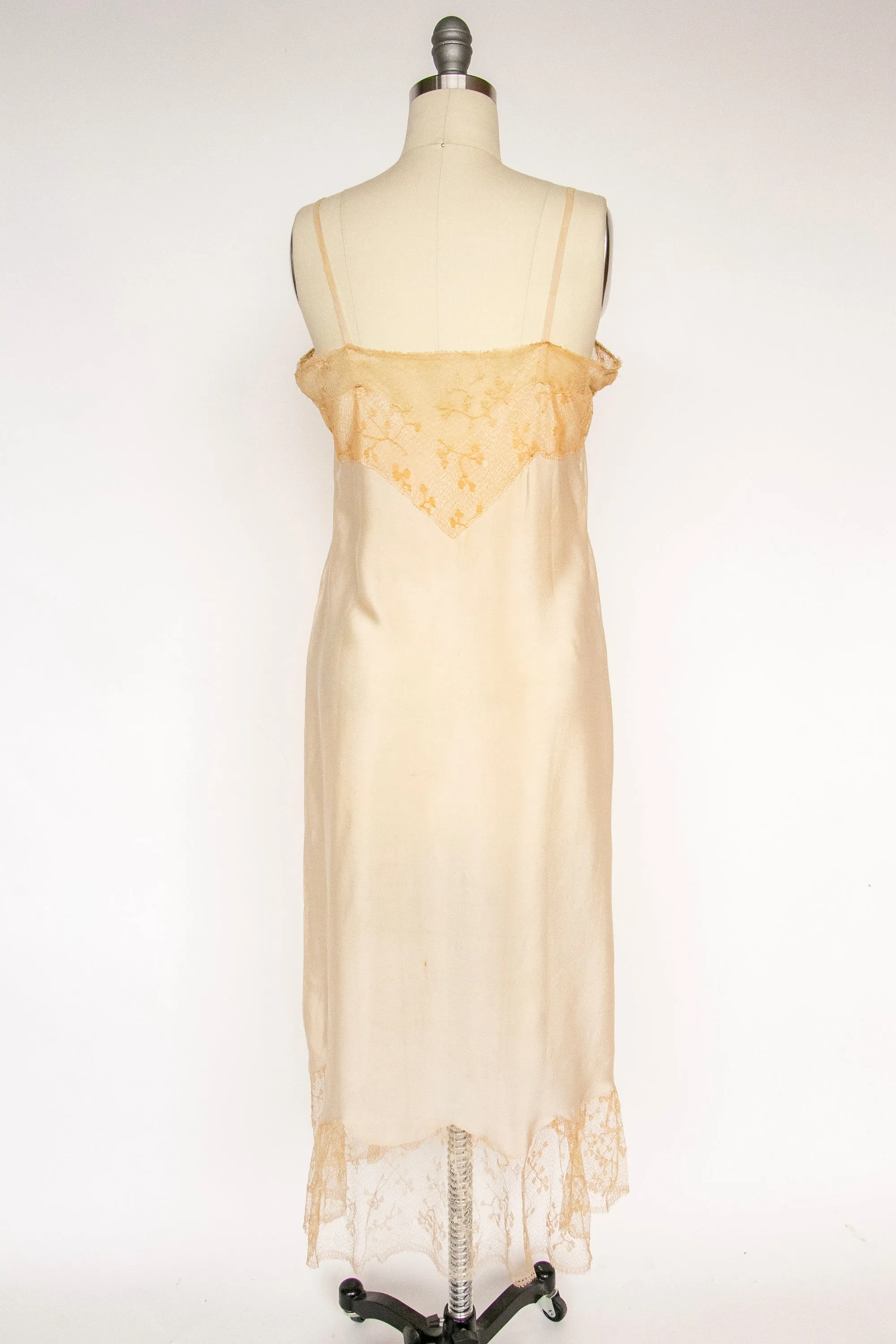 1920s Slip Dress Silk Lace Deco Lingerie S