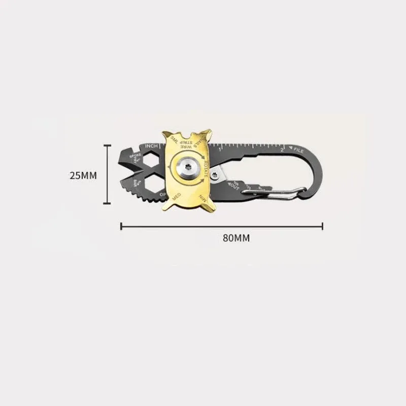 20-in-1 Carabiner Keychain Multitool-Stainless Steel