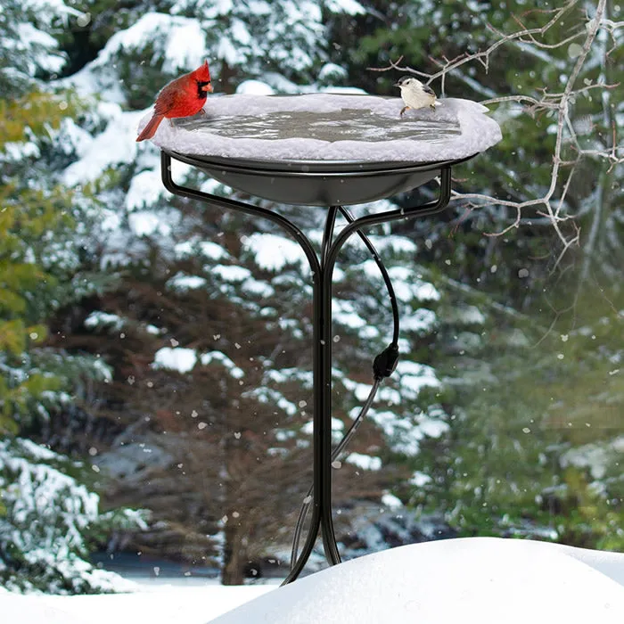 20" Heated Bird Bath with Metal Stand