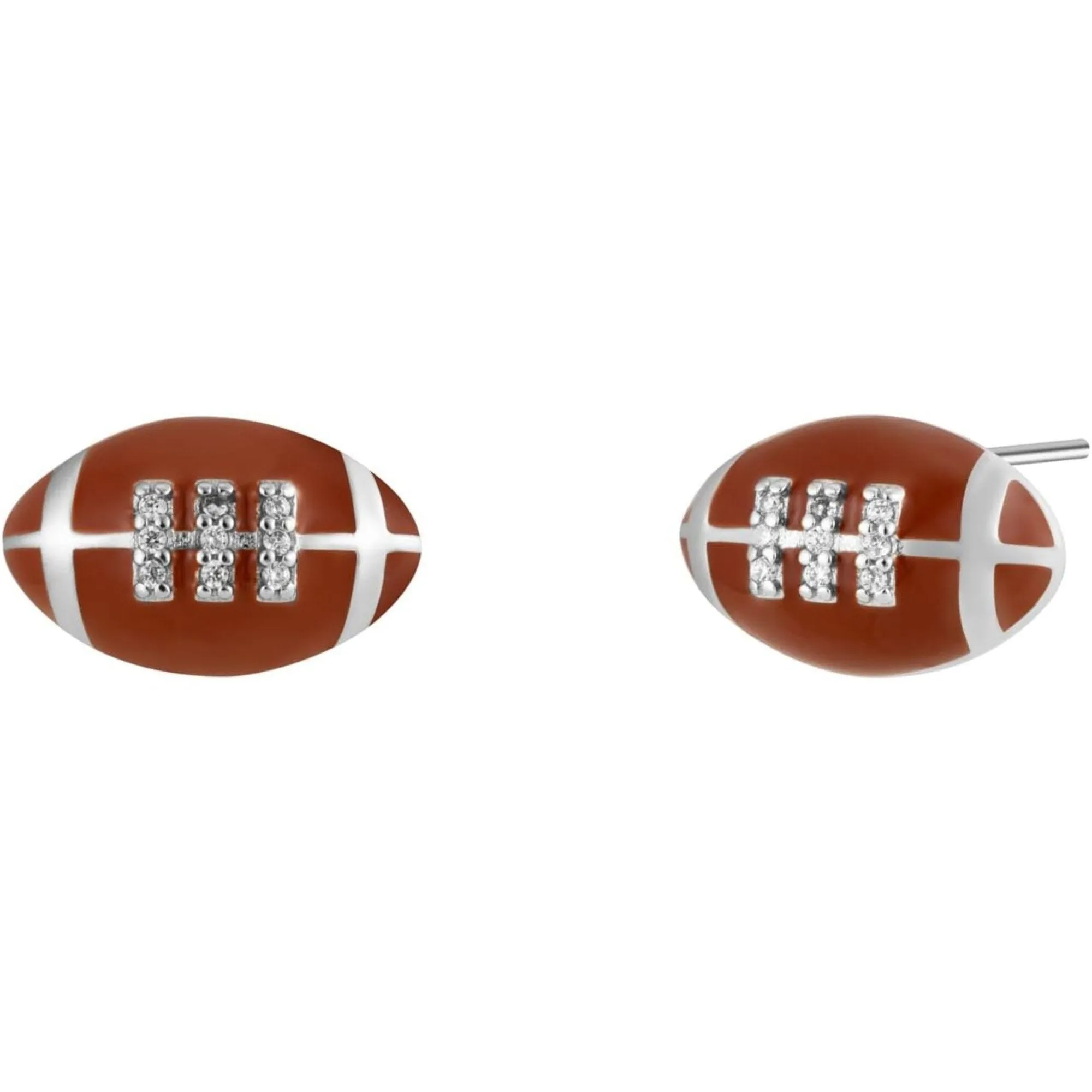 2D Football Stud Earrings Jewelry with Enamel