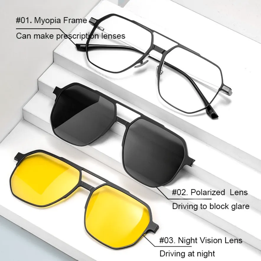 3-in-1 Magnetic Polarized Sunglasses