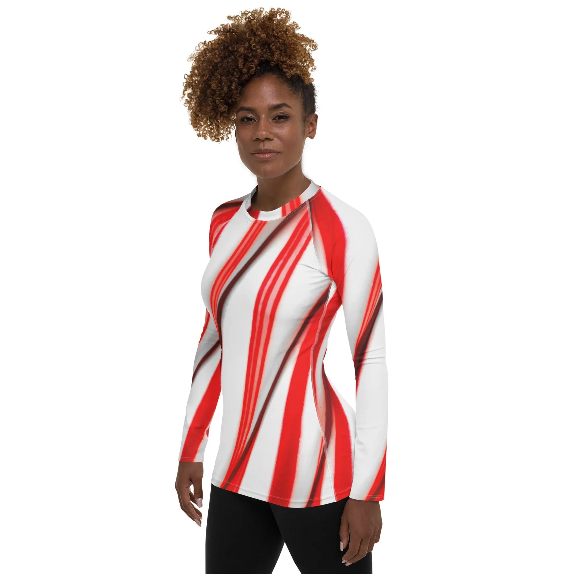 3D Candy Cane Rash Guard