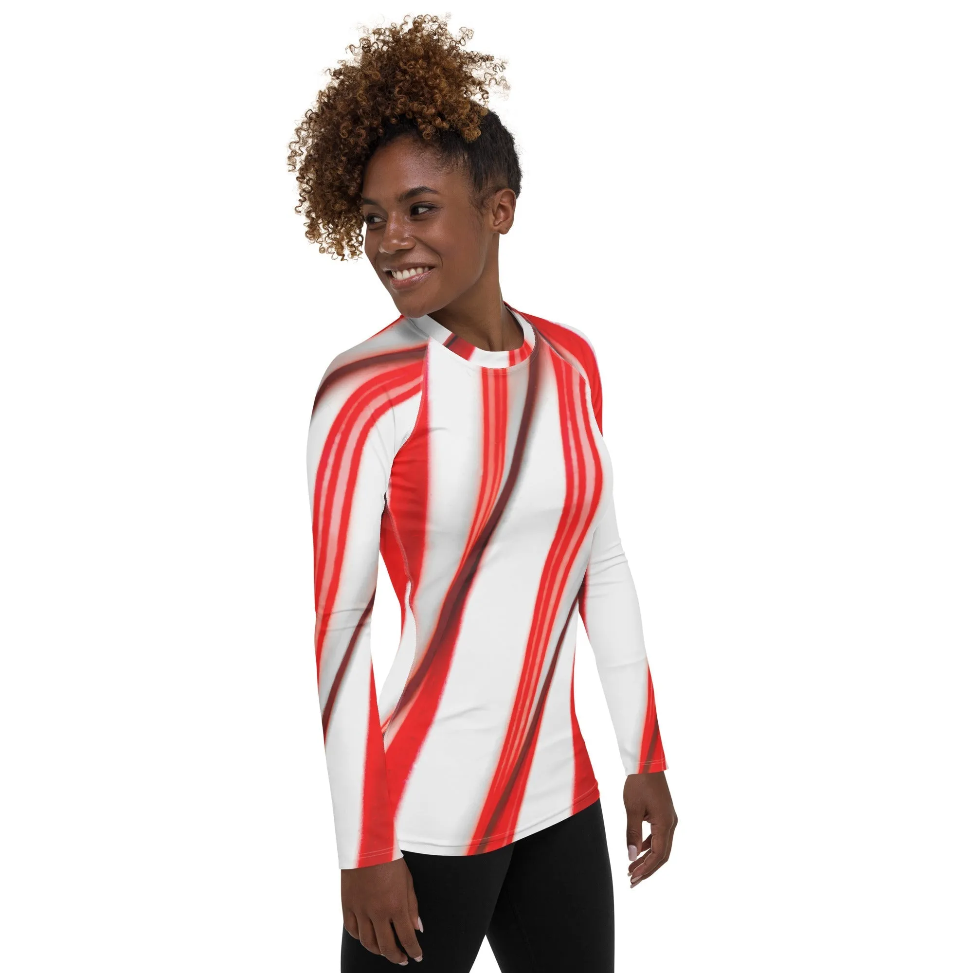 3D Candy Cane Rash Guard