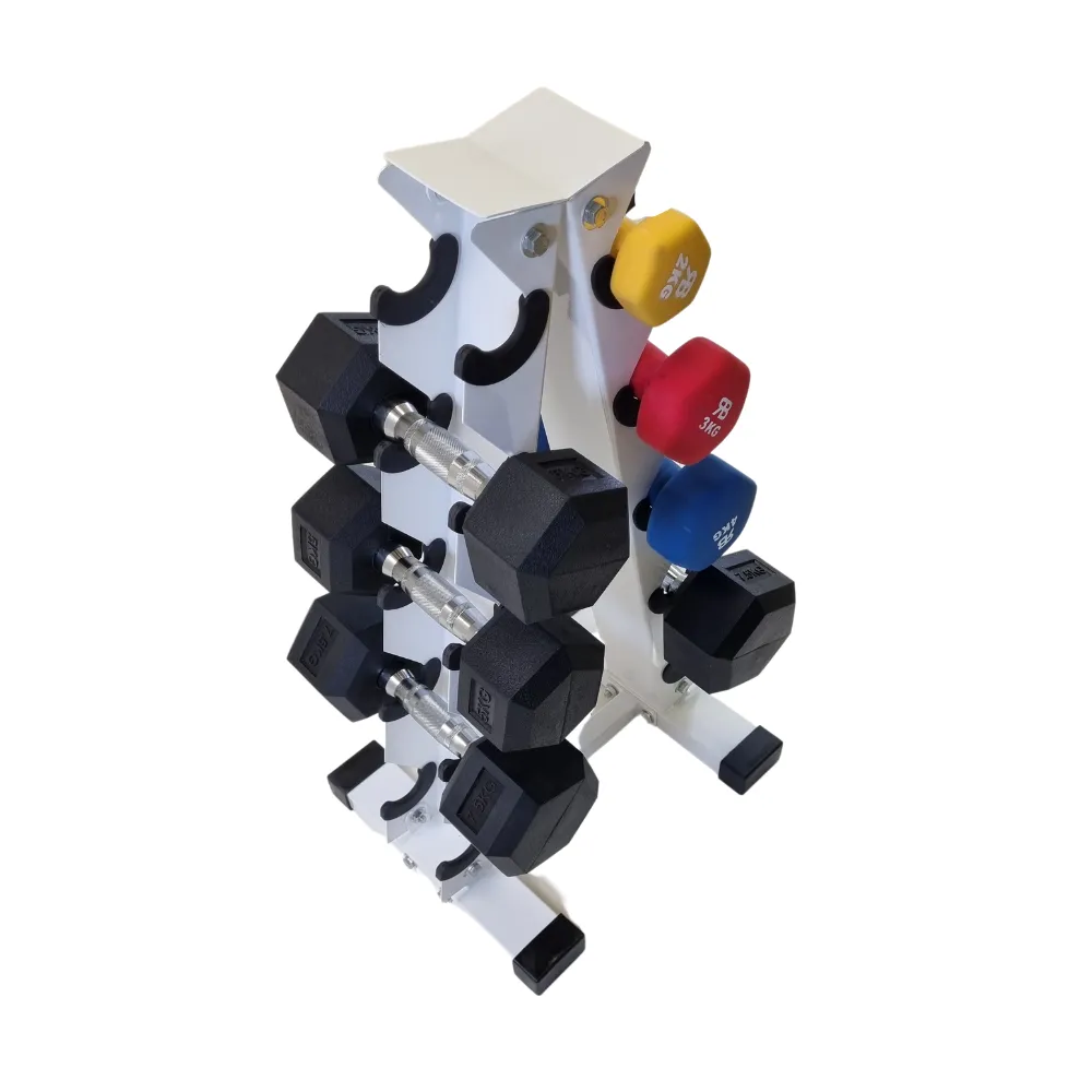 5 TIERWHITE DUMBELL STORAGE HOLDER RACK