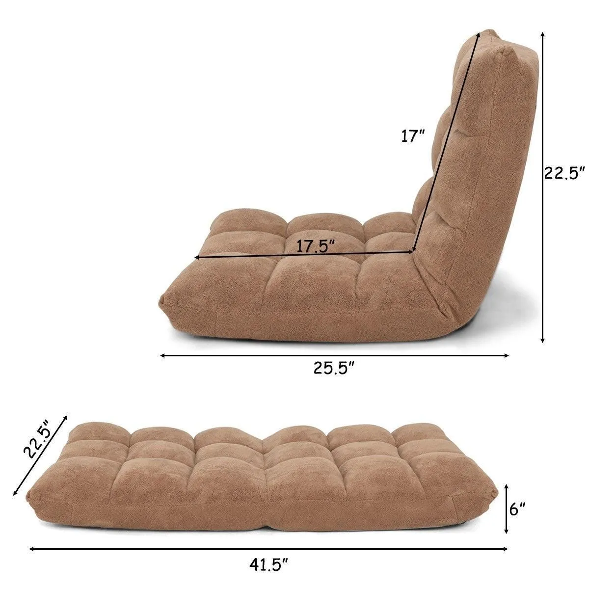 Adjustable 14-Position Cushioned Floor Chair floor seating