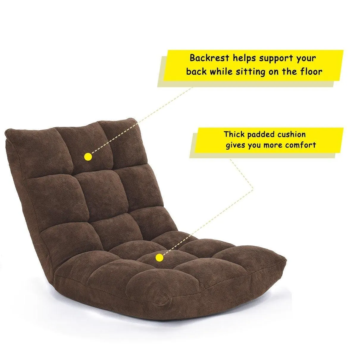 Adjustable 14-Position Cushioned Floor Chair floor seating