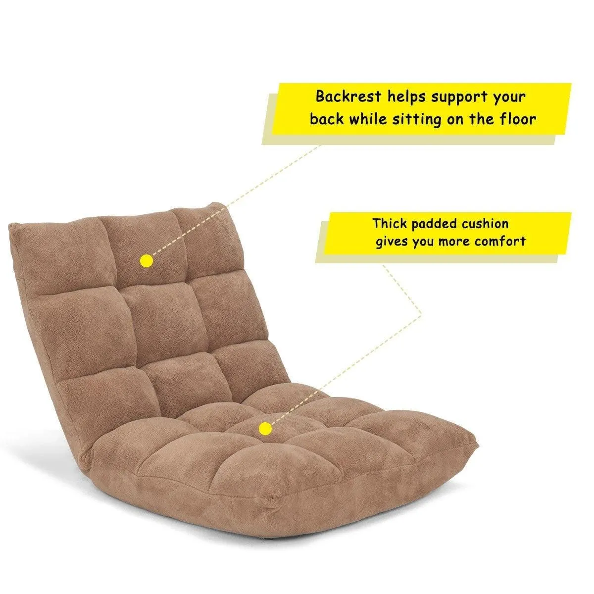 Adjustable 14-Position Cushioned Floor Chair floor seating