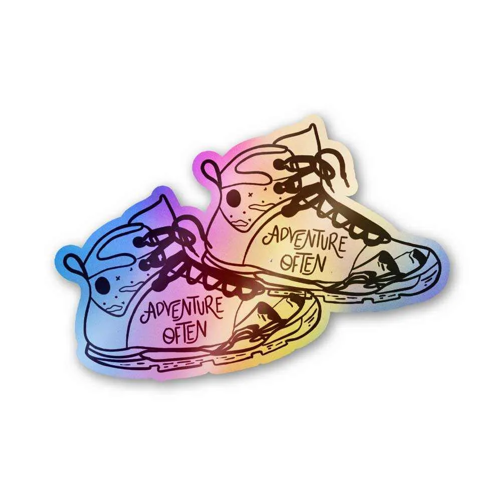 Adventure often Holographic Stickers