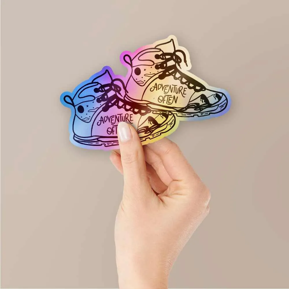 Adventure often Holographic Stickers