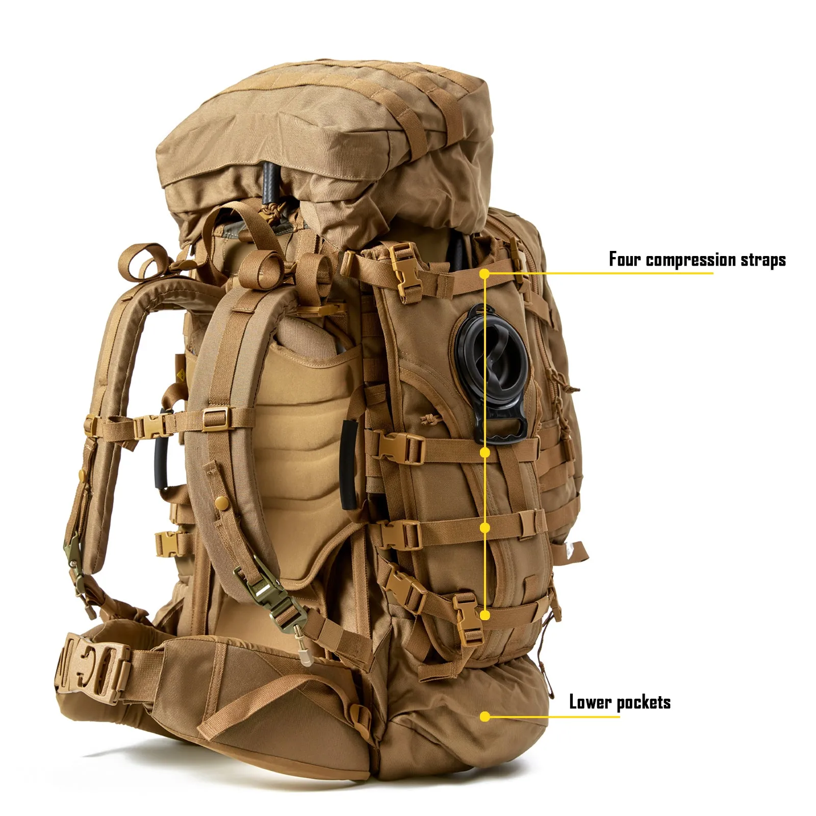 AKmax 100L Large Capacity Waterproof Camouflage Rucksacks Trekking Outdoor Molle Carrying Pack