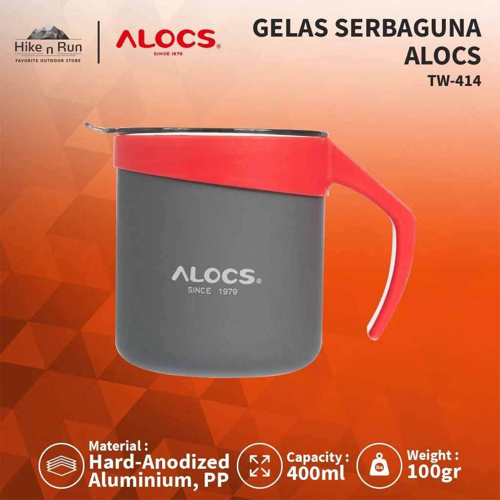 Alocs TW-414 Gelas Serbaguna Camping Aluminium Cup 400ml