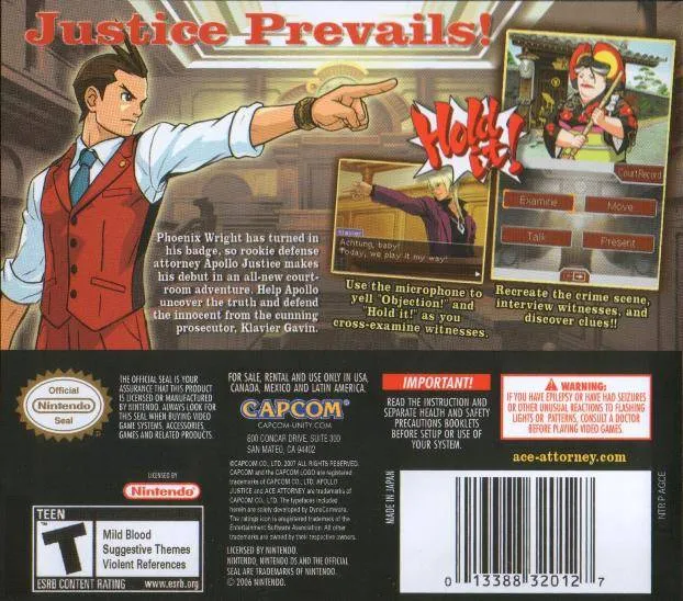 Apollo Justice: Ace Attorney - (NDS) Nintendo DS [Pre-Owned]