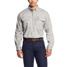 Ariat Men's Flame Resistant Solid Vent Work Shirt Silver Fox 10019063