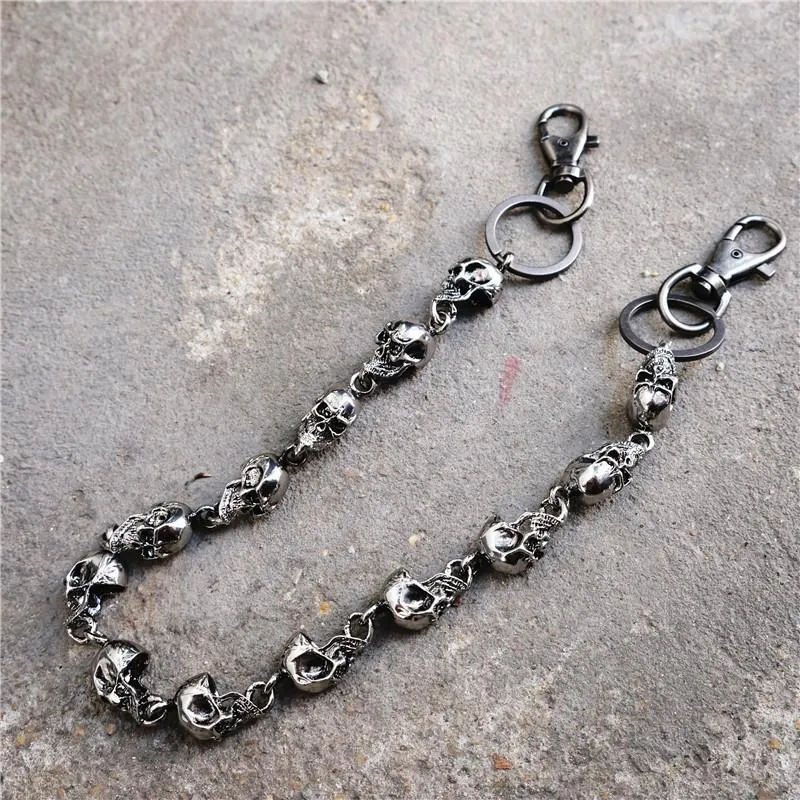 Badass Silver Skull Pants Chain Mens Biker Wallet Chain Wallet Chain For Men