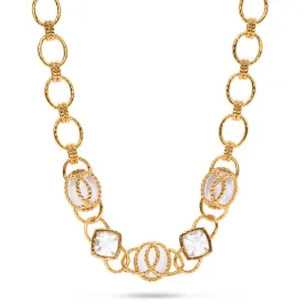 Blandine Chain Necklace, 18" 2" - Clear Quartz