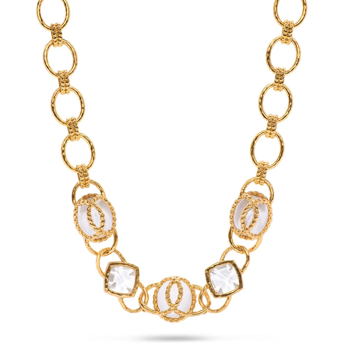 Blandine Chain Necklace, 18" 2" - Clear Quartz