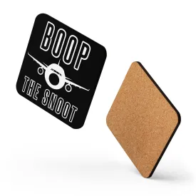 BOOP THE SNOOT (BLACK) Cork-back coaster