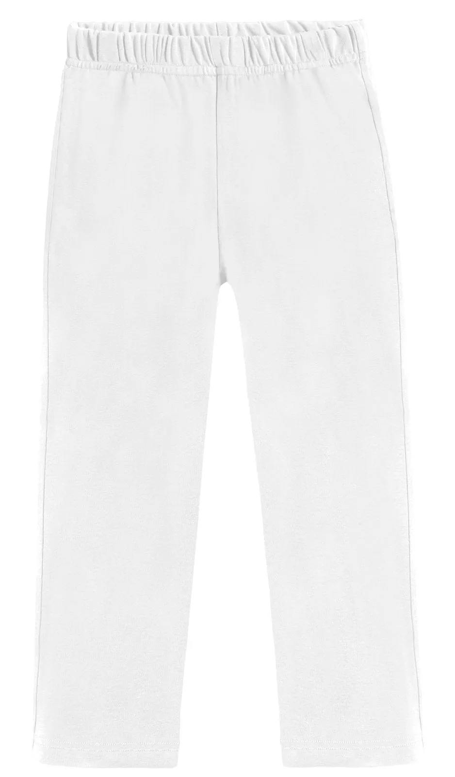 Boys Soft Cotton Athletic Pants - UPF 50  | White