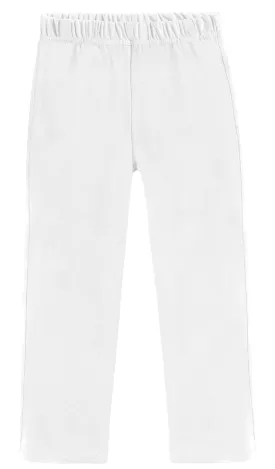 Boys Soft Cotton Athletic Pants - UPF 50  | White