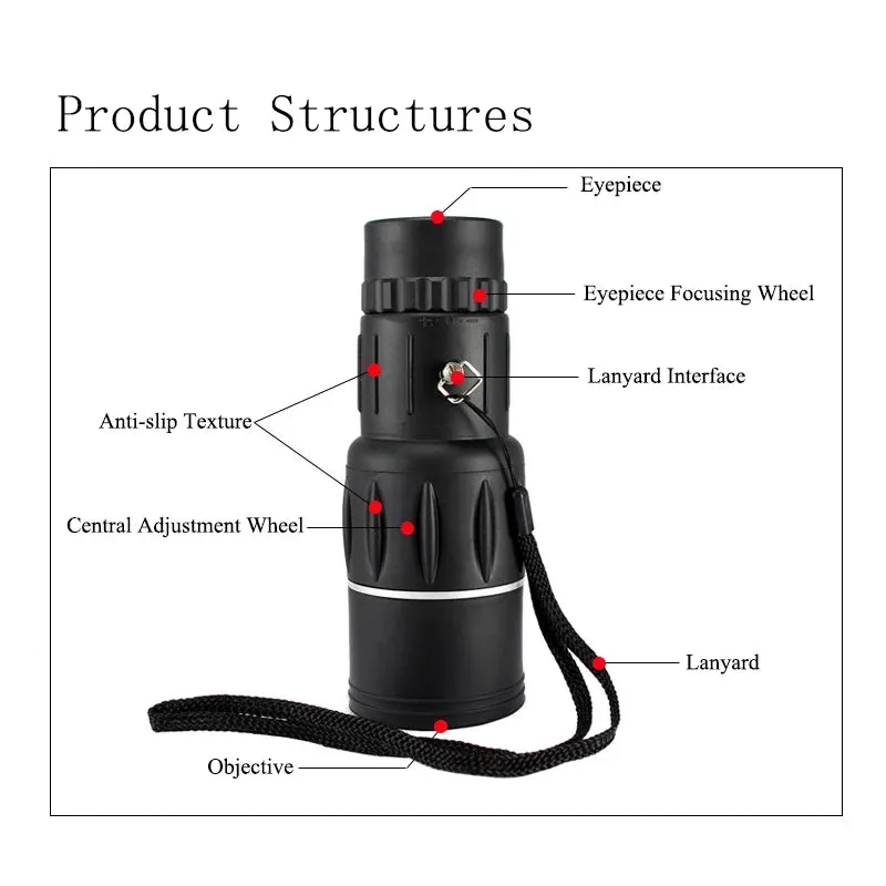 Bushnell 16X52 Dual Focus Anti Fog Non-infrared HD Monocular Telescope