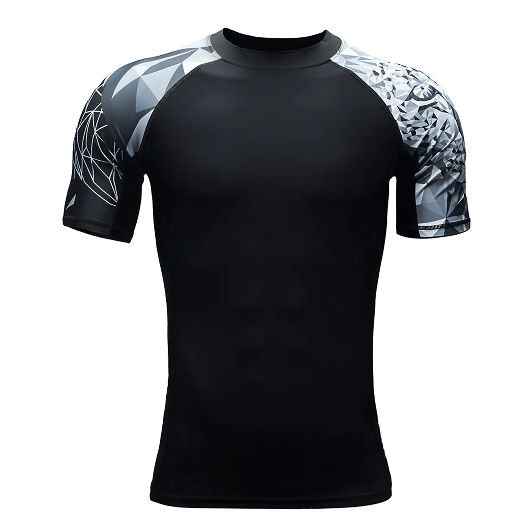 Classic UPF50  Men’s Rash Guard Short Sleeve - Jaguar Style