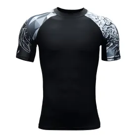 Classic UPF50  Men’s Rash Guard Short Sleeve - Jaguar Style