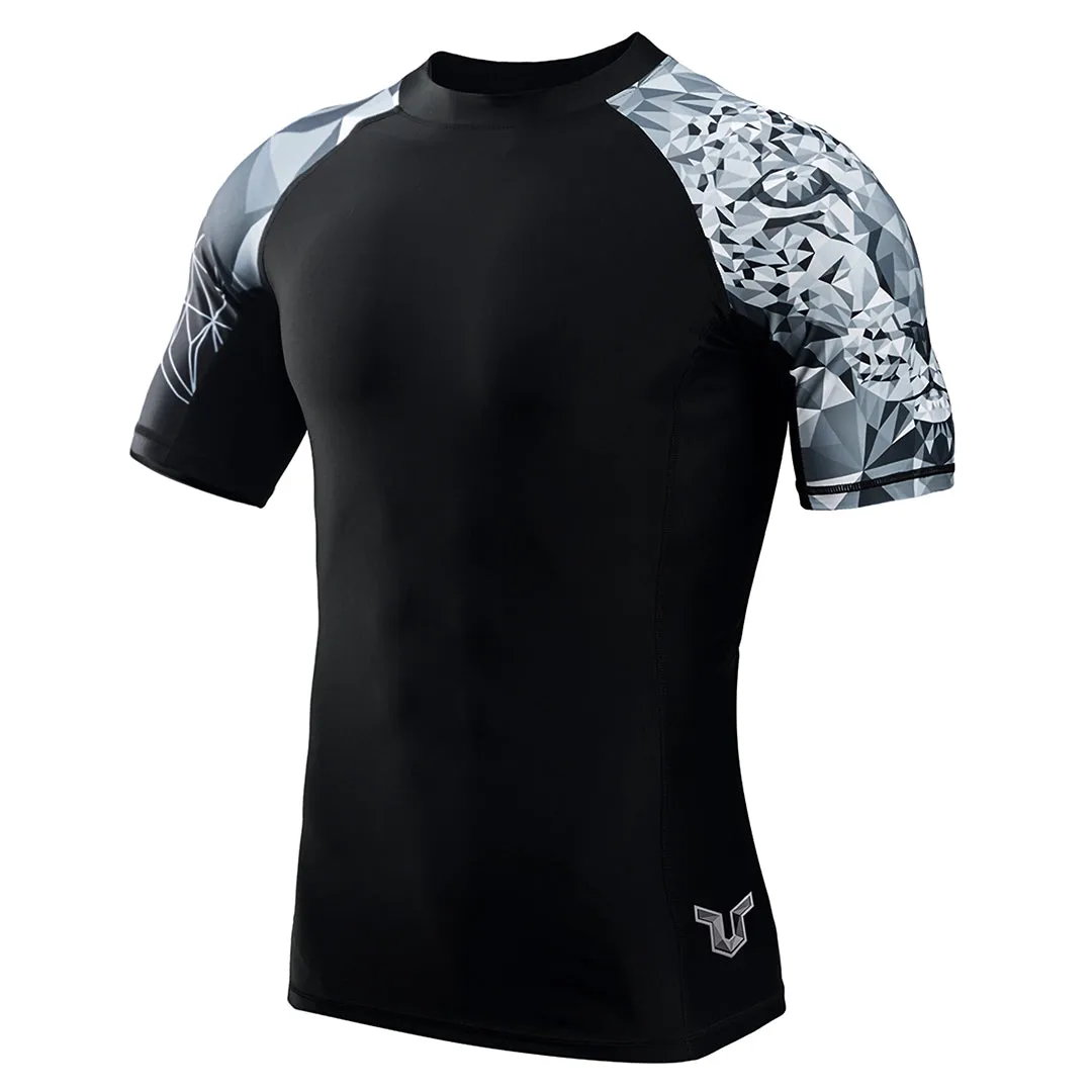 Classic UPF50  Men’s Rash Guard Short Sleeve - Jaguar Style