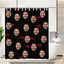 Custom  Face Love Heart Shower Curtain 66"x72"