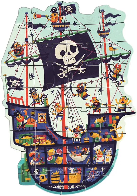 Djeco - Puzzle Giant 36pcs - The Pirate Ship