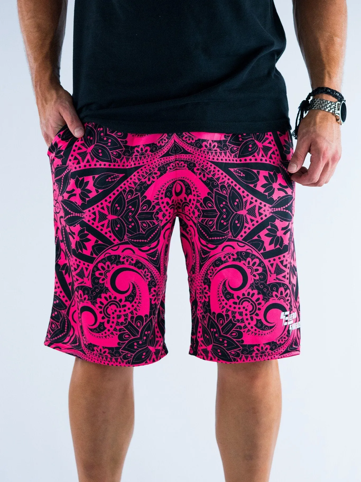 Electro Pink Mandala Shorts