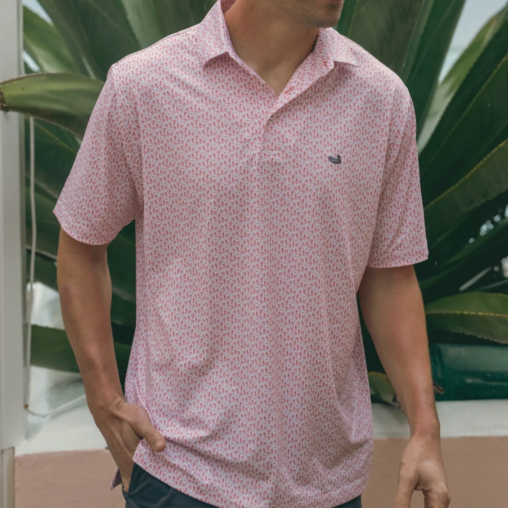 Flyline Performance Polo - Palm & Pineapples