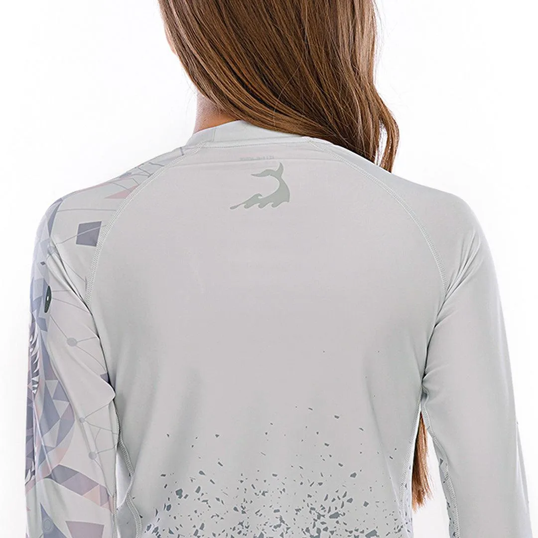 Graphic Long Sleeve Rash Guards for Women - Shark Style