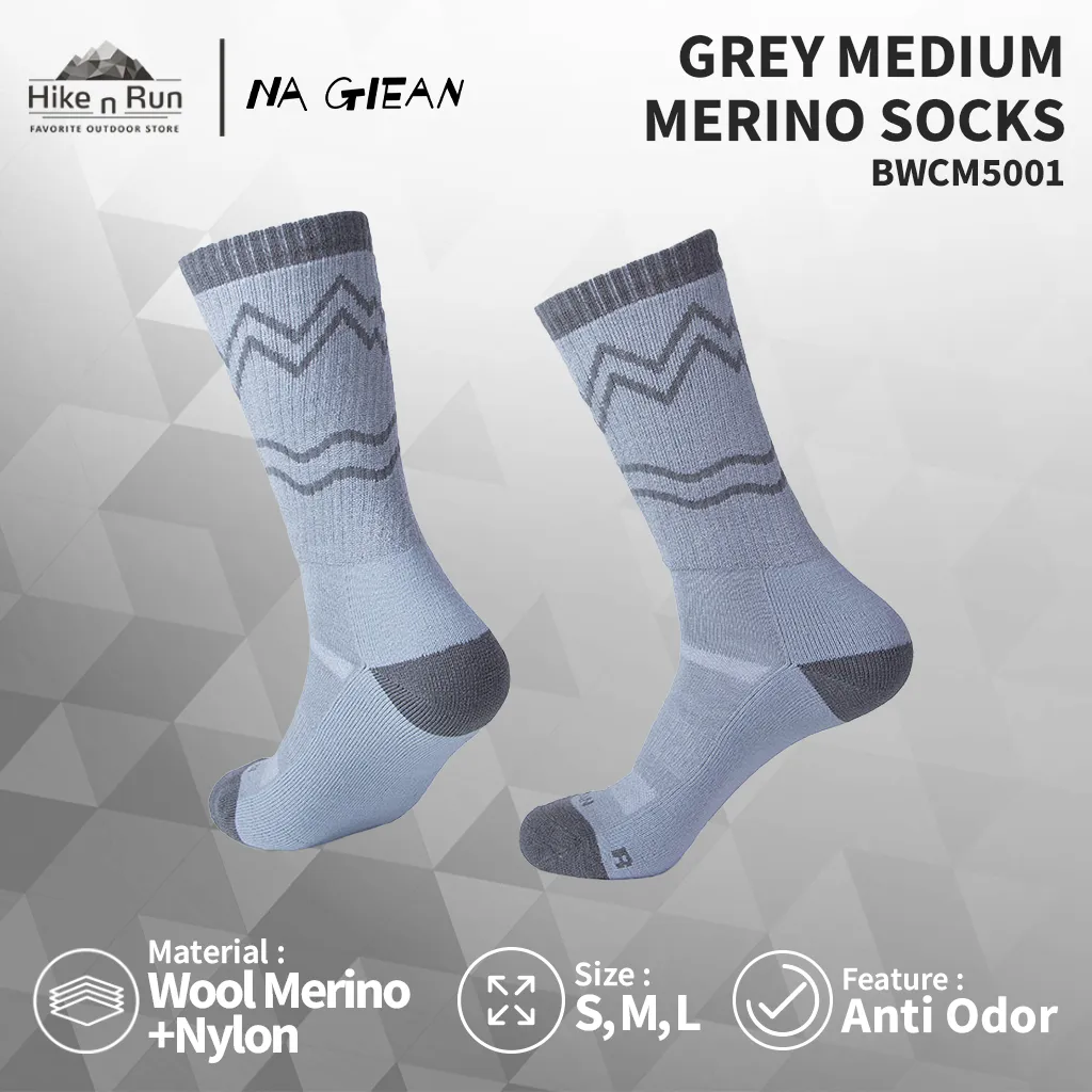 kaos kaki hiking NAGIEAN BWCM50001 merino socks