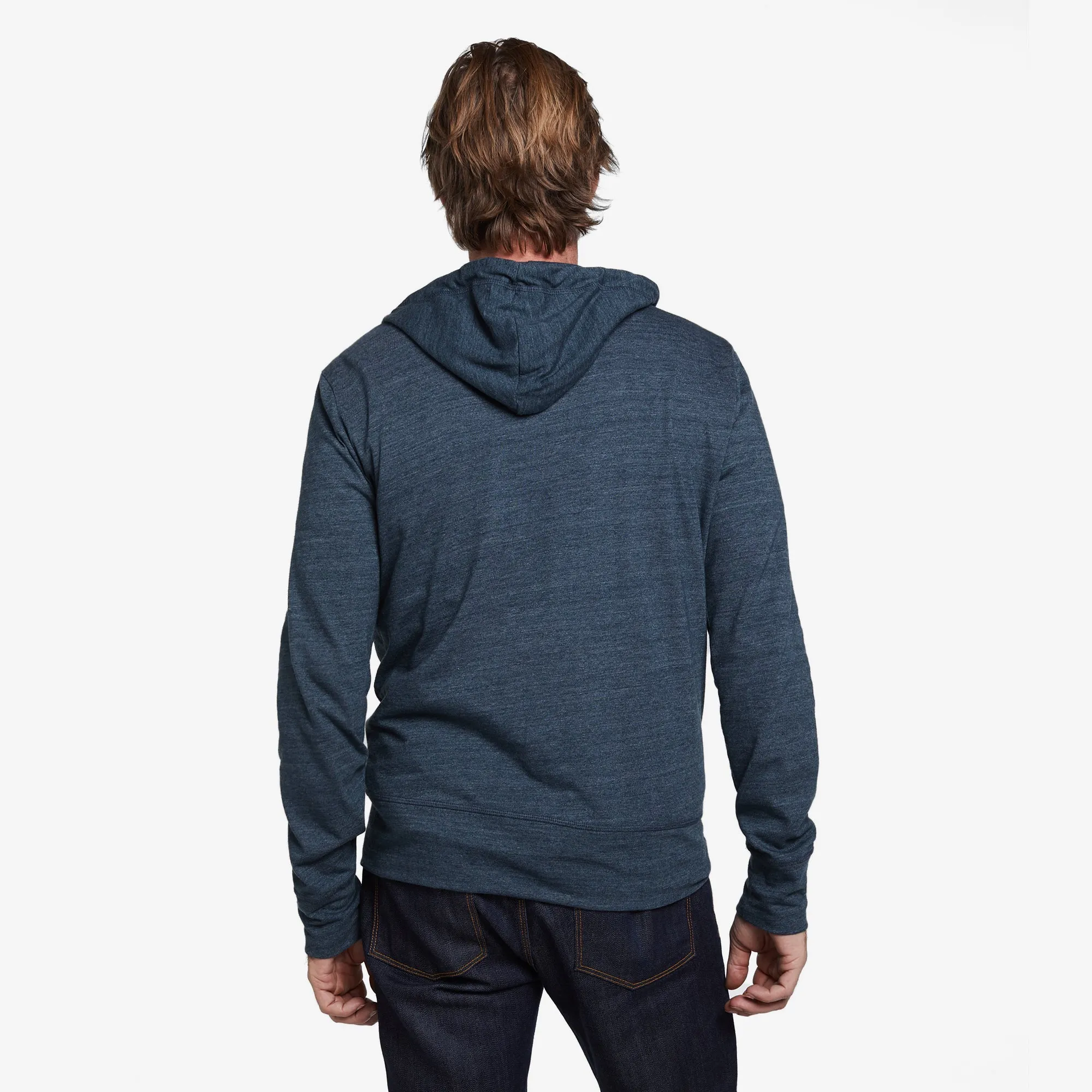 Lightweight Full Zip - Blue Ink Heather