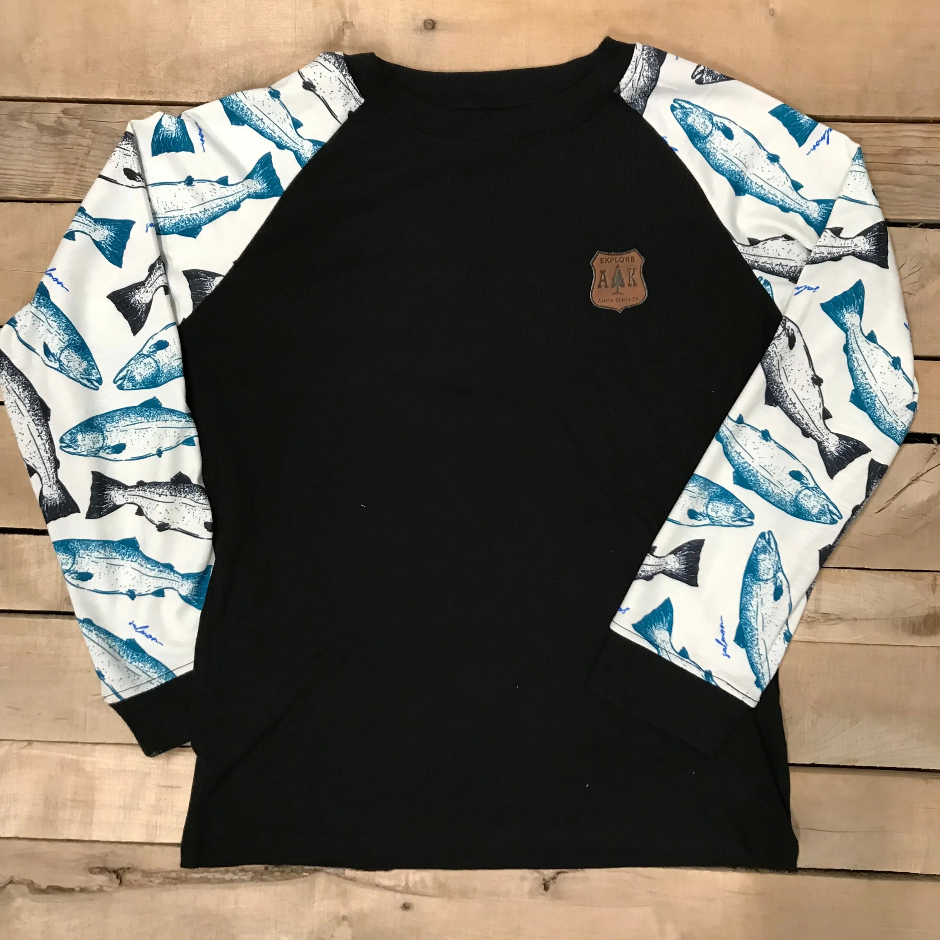 Lightweight Sleeve Print Crewneck