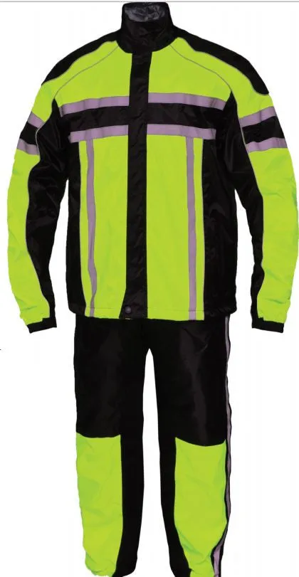 Mens REVOLUTION GEAR Hi-Viz Nylon Rainsuit