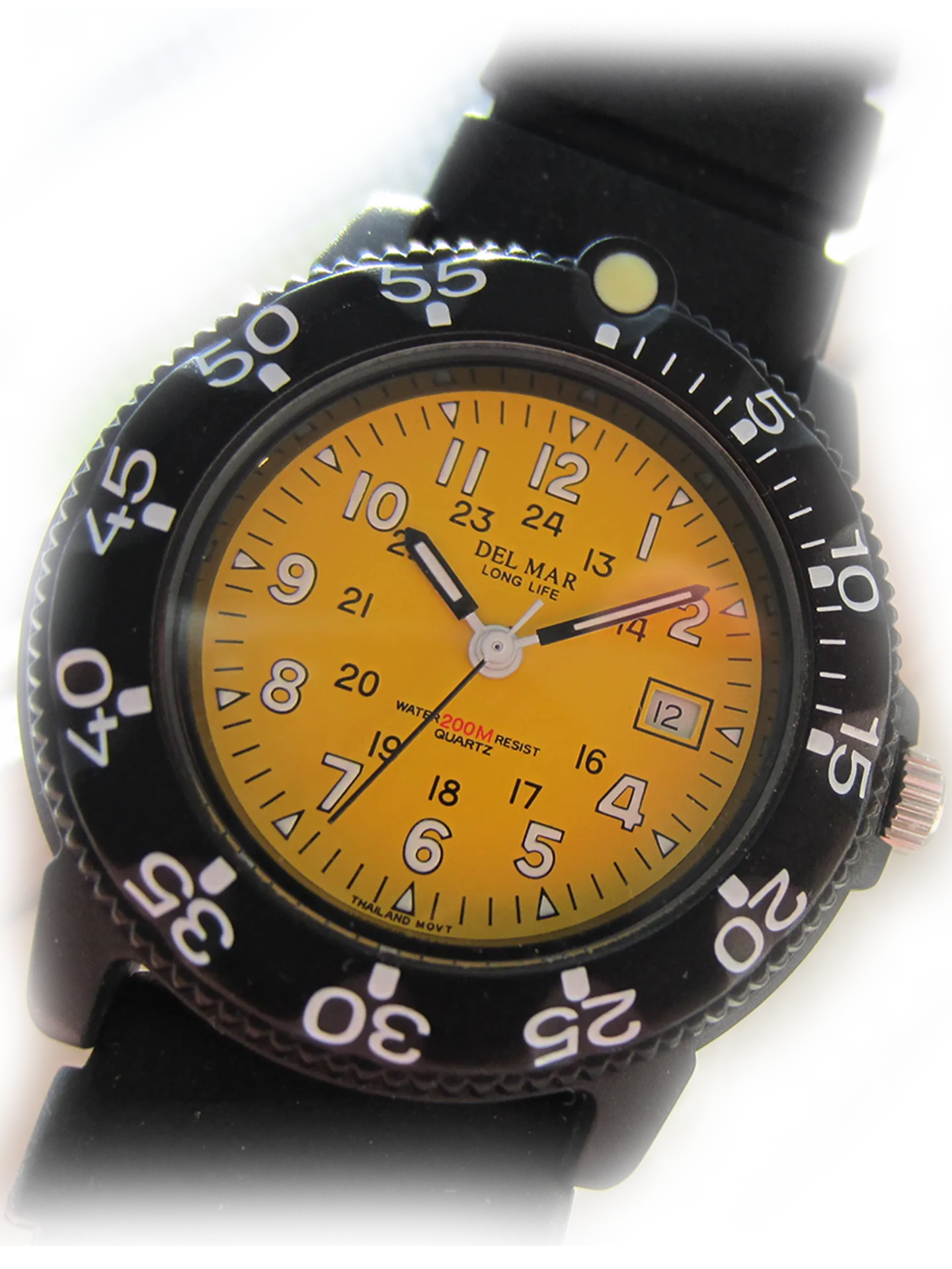 Men's Sand Key Dive 200 M Yellow Face & Black Strap #50509