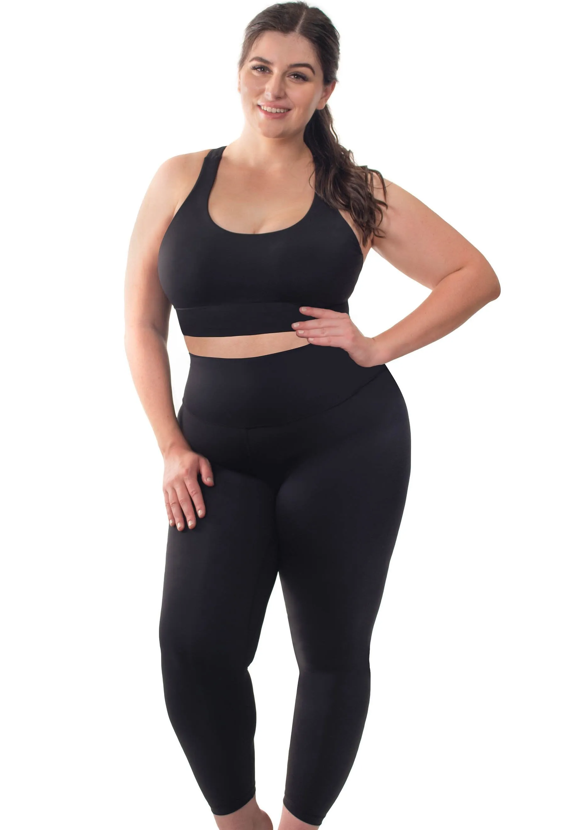 Mesh Racer Bra   High Waisted Leggings Athleisure Set