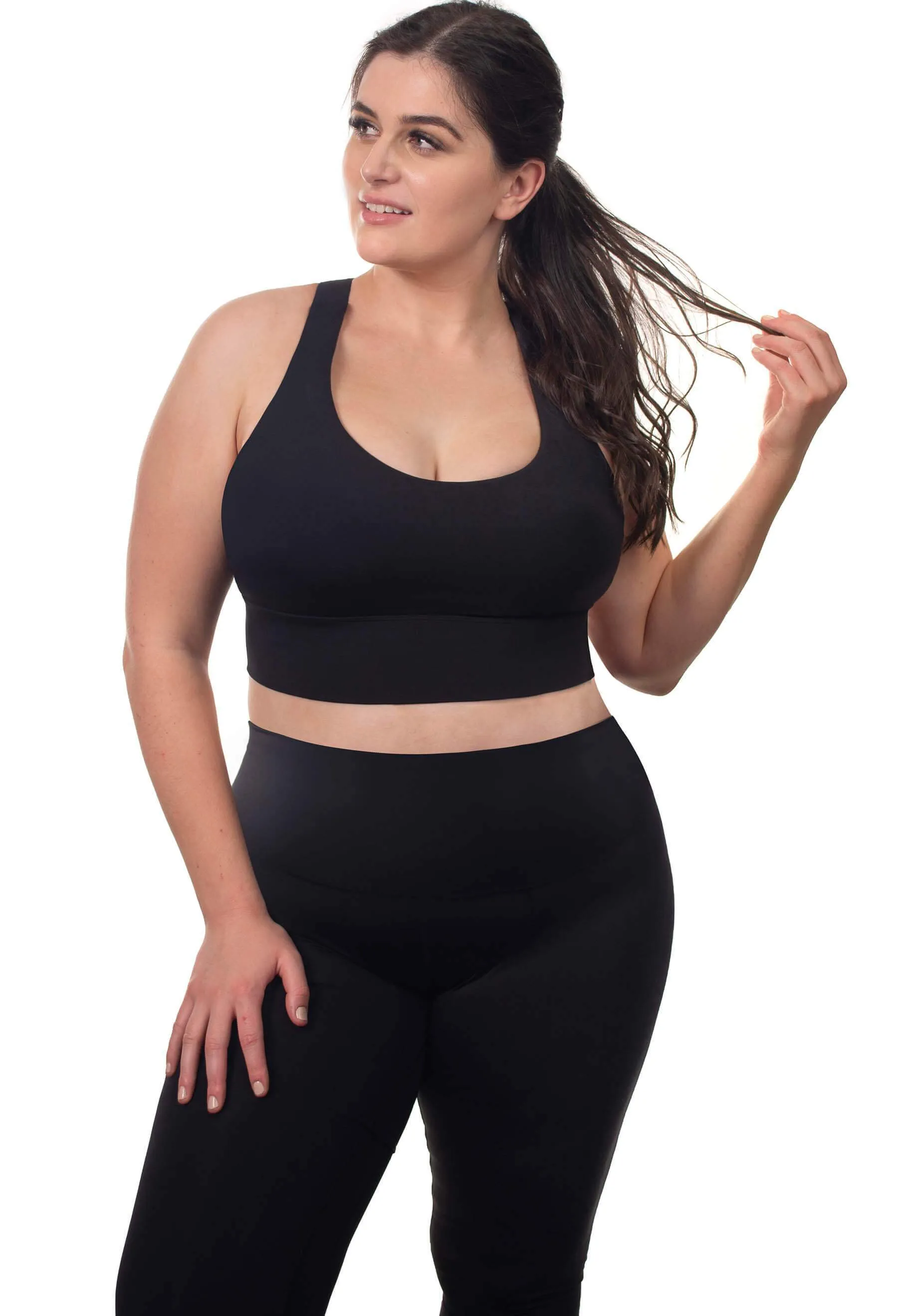 Mesh Racer Bra   High Waisted Leggings Athleisure Set