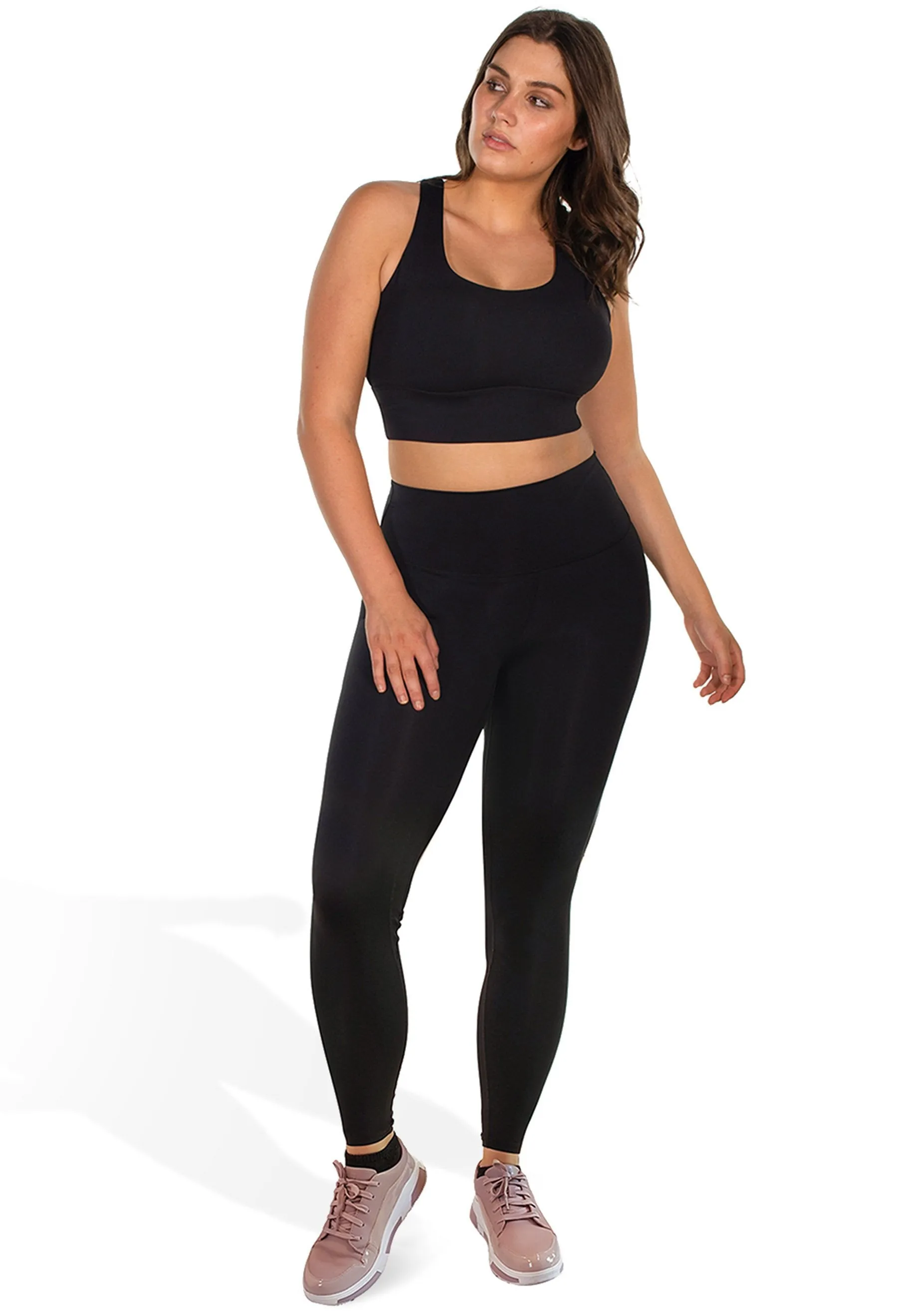 Mesh Racer Bra   High Waisted Leggings Athleisure Set