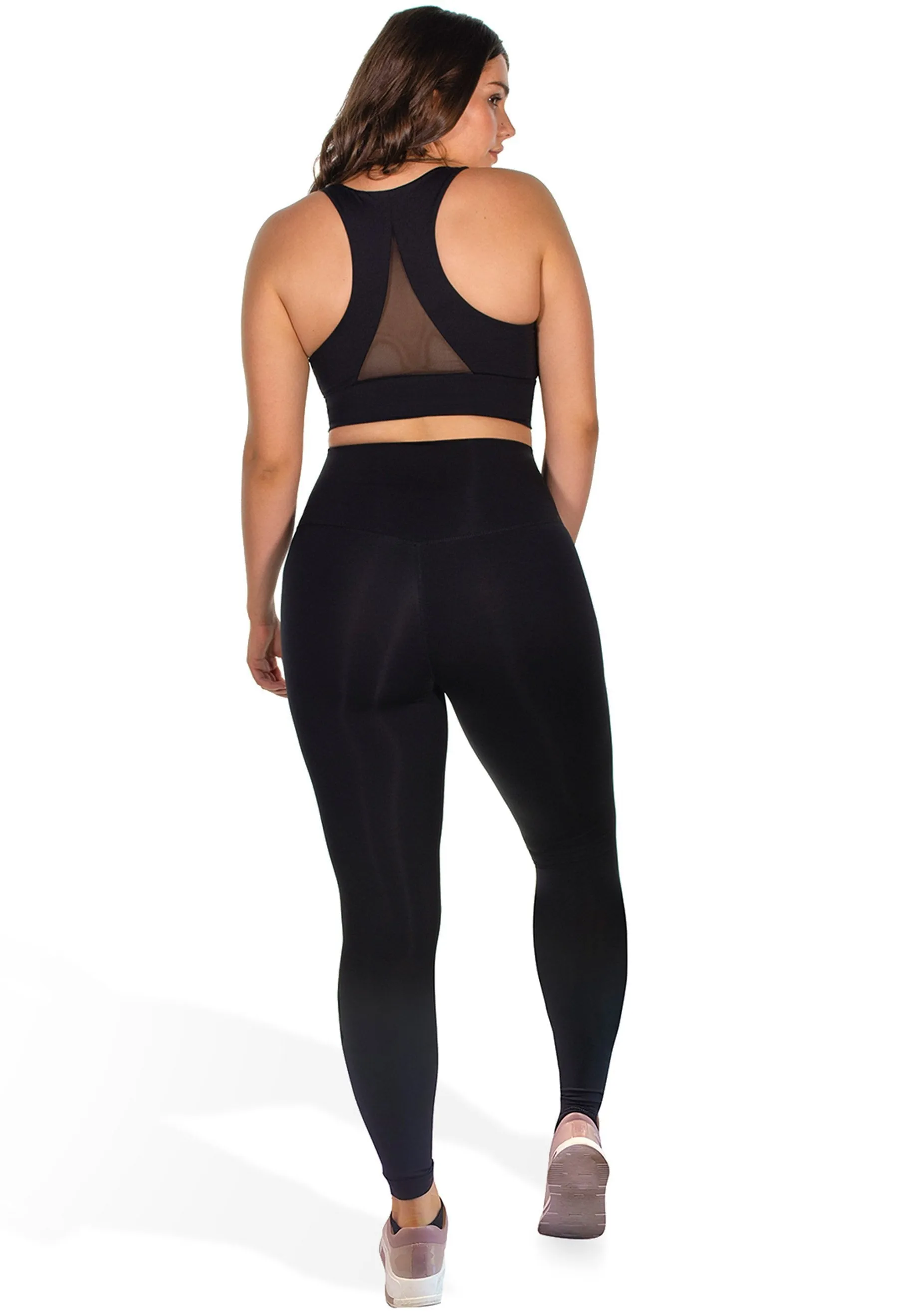 Mesh Racer Bra   High Waisted Leggings Athleisure Set