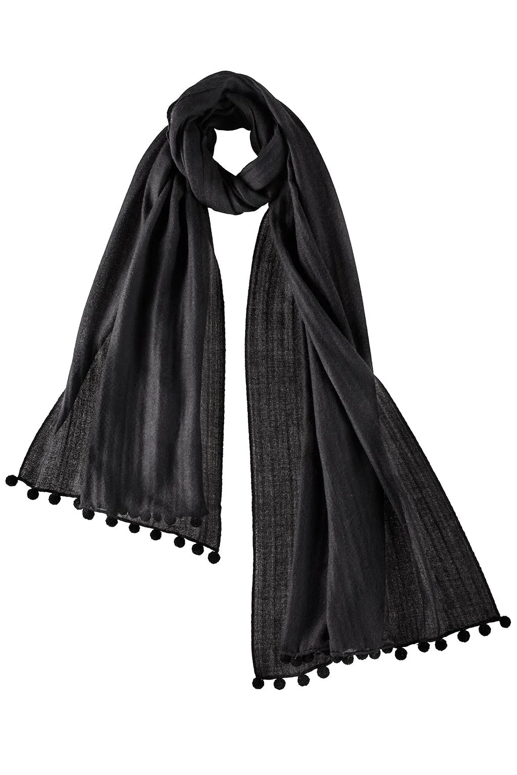 Pom-Pom Scarf - Onyx