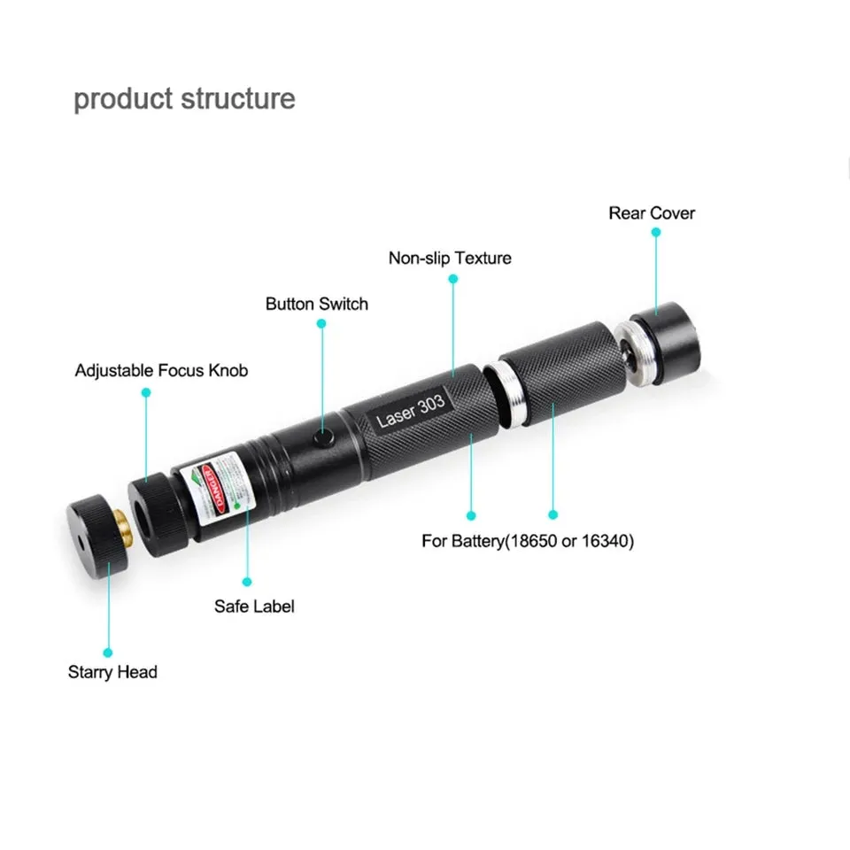 Rechargeable Green Laser Pointer 303 Party Pen Disco Light 5 Mile   Battery