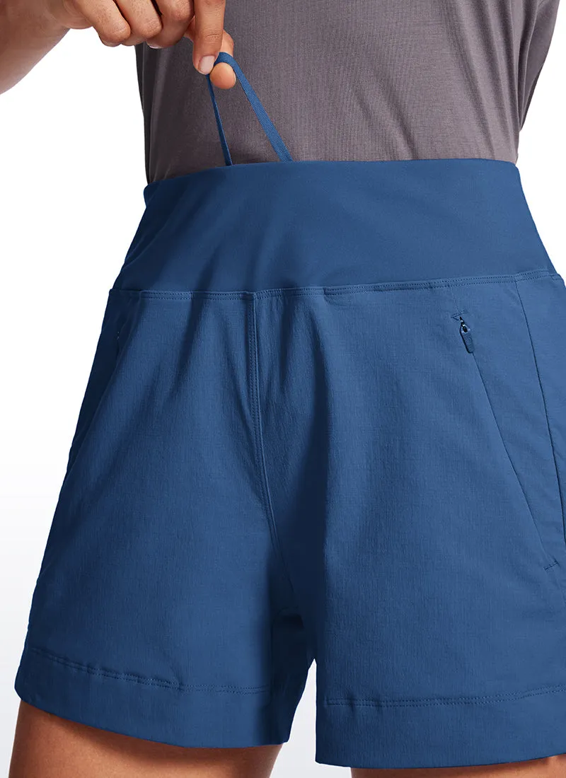 Ripstop Mid-Rise Hiking Shorts with Zip Pockets 4''