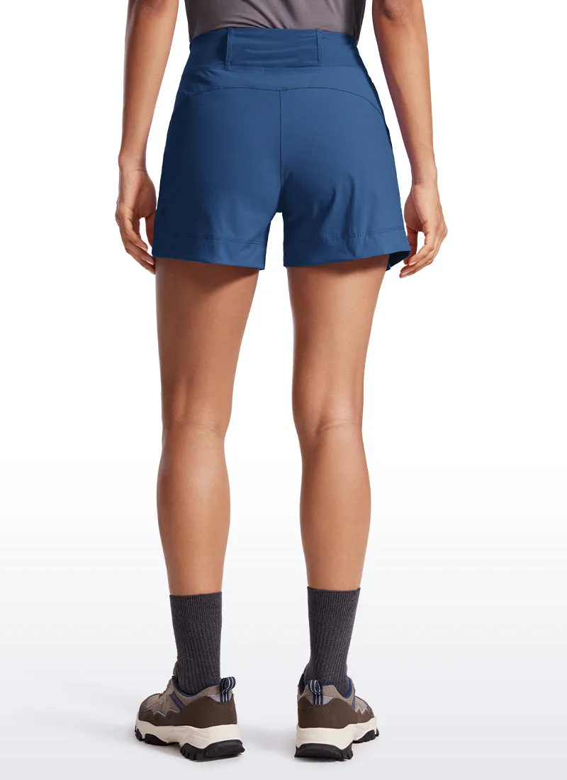 Ripstop Mid-Rise Hiking Shorts with Zip Pockets 4''