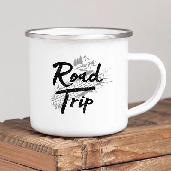 Road Trip Enamel Mug Camping Mug Wanderlust